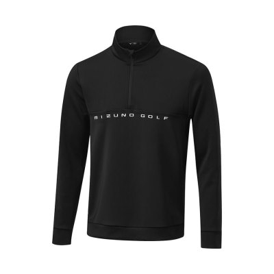 Manga Larga Mizuno Trace 1/4 Zip Hombre Negros - Chile M531ZHNIBJ